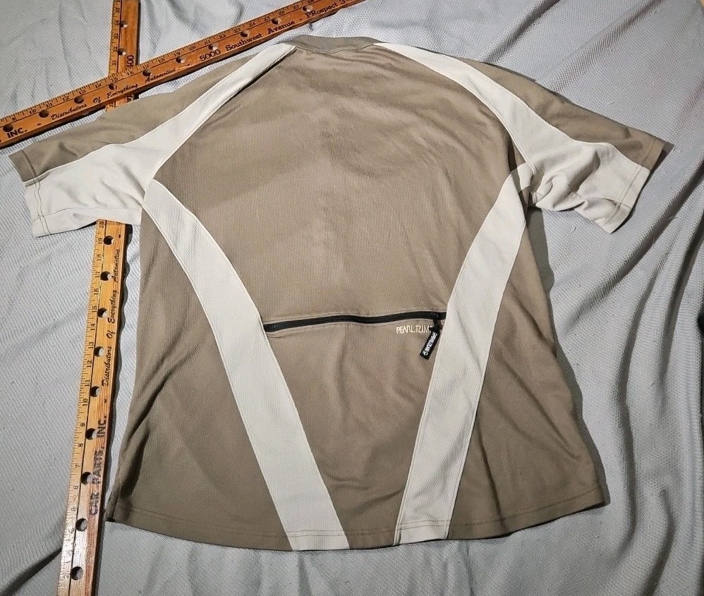 Vintage Pearl Izumi Cycling Shirt Men XL Brown 1/4 Zip Crew Neck Zip Back Pocket gallery