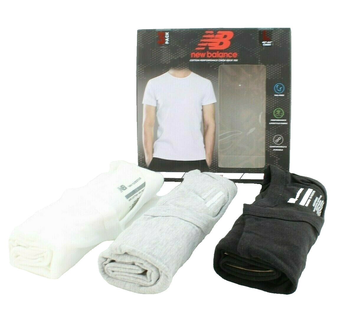 NEW BALANCE Size S (34-36) 3-Pack Classic Fit Crew Neck Men's T-shirts MSRP $40 gallery
