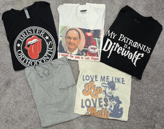 Lot Of 5 – Large Tee Shirts – various brands – various graphic designs