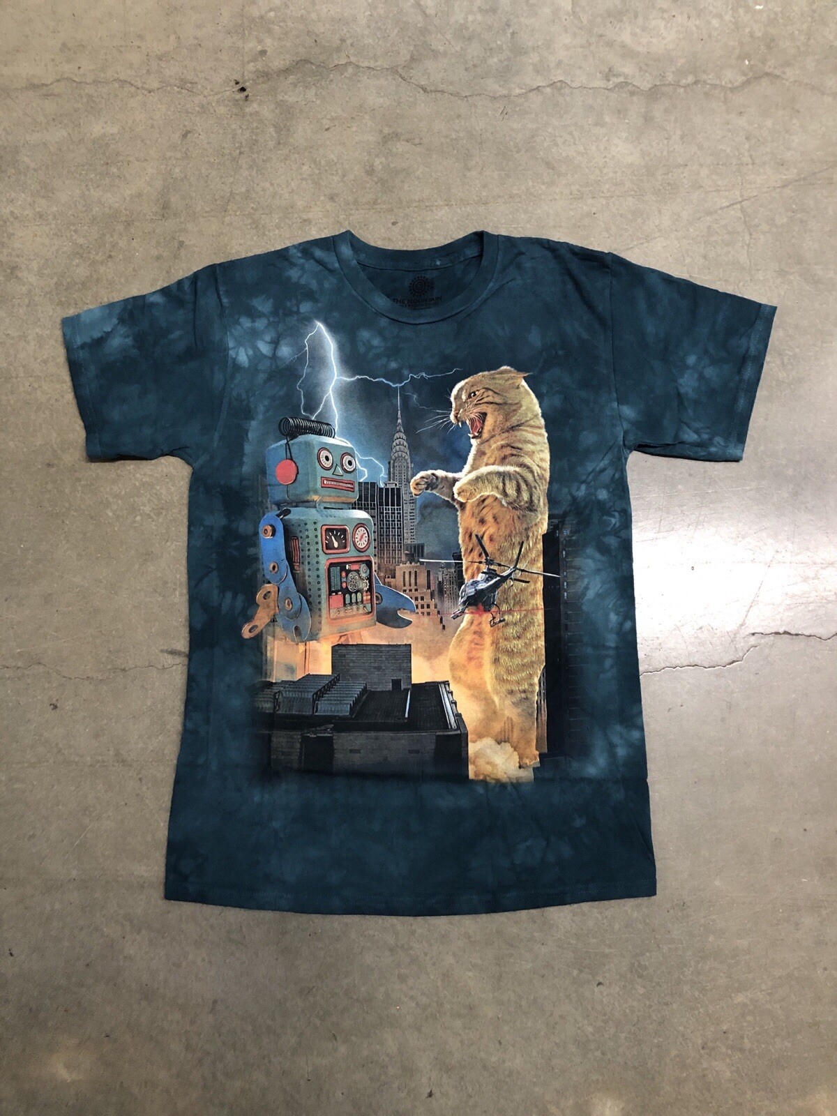 The Mountain Catzilla Vs Robot NYC Graphic Tie Dye T-Shirt Adult Medium New gallery