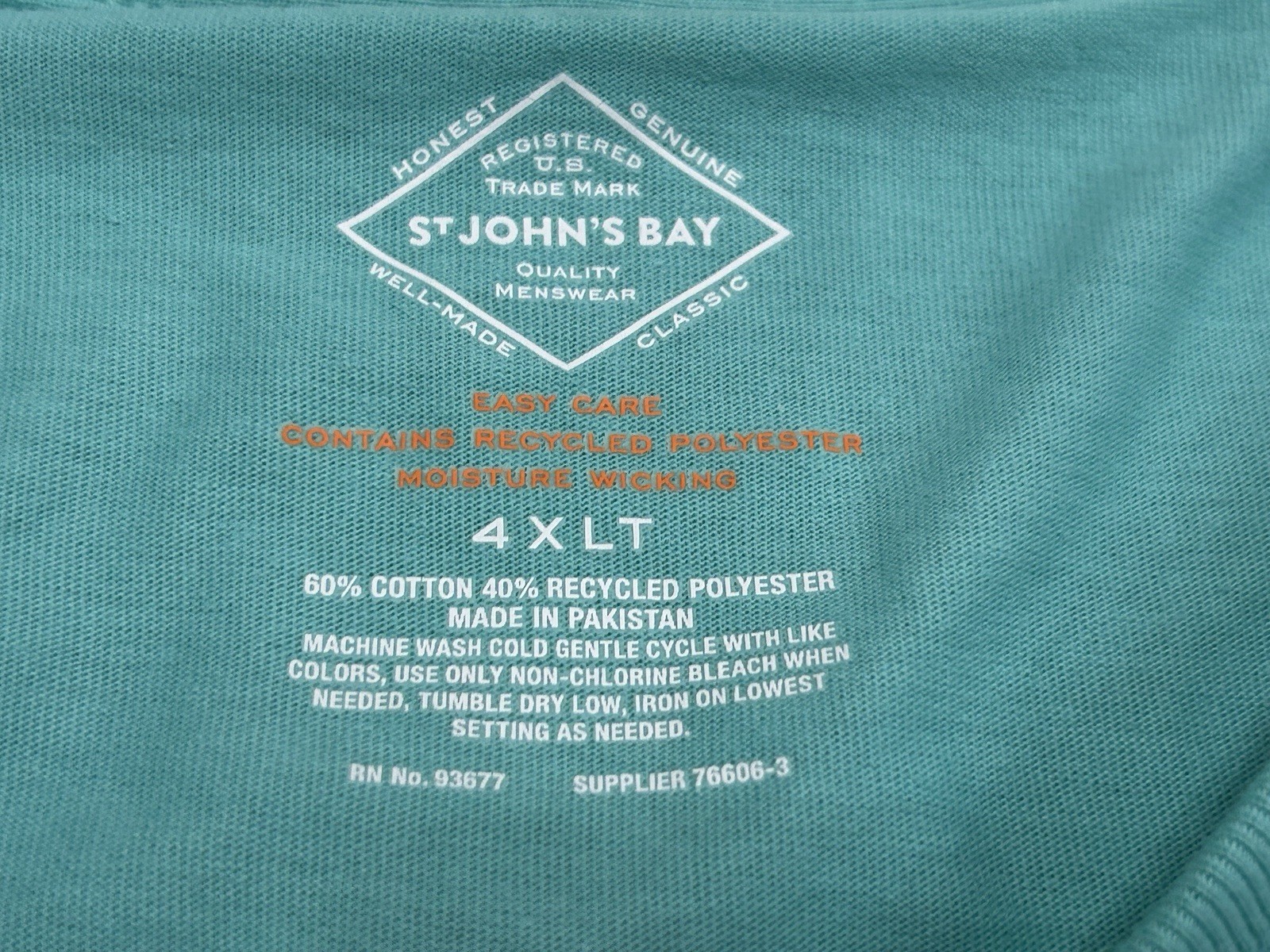 NEW St Johns Bay T Shirt Men 4XLT Pool Blue Short Sleeve gallery