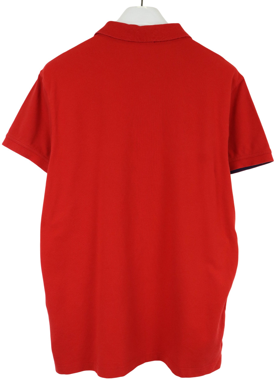 Gant T-Shirt Mens Large Red Short Sleeve Logo 1/4 Button Collared Stretch gallery
