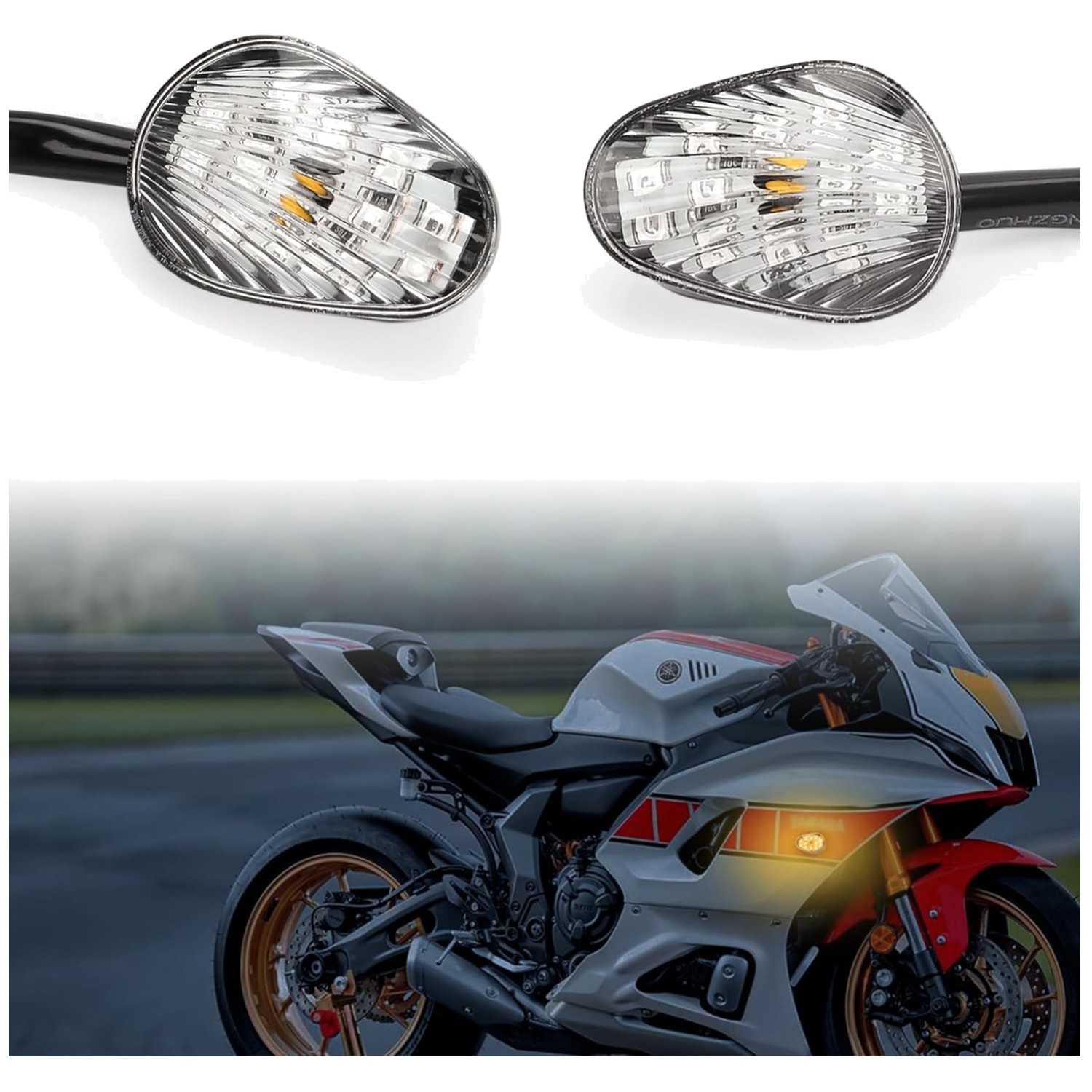 LED Turn Signal Light Flush Mount Motorcycle Blinkers Compatible with YZF R1 R3