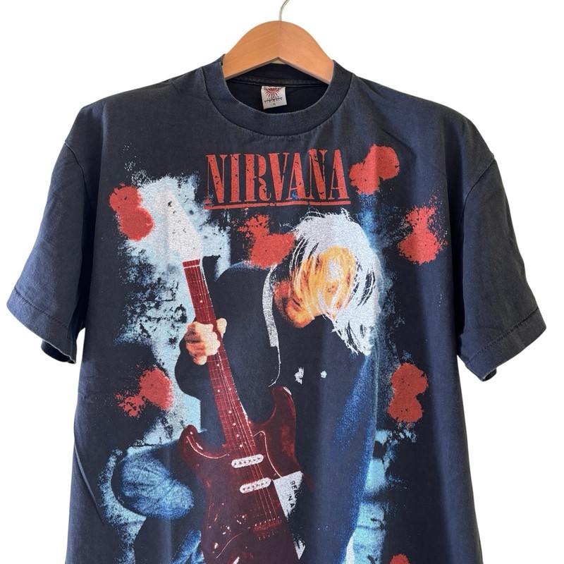 VTG Nirvana Kurt Cobain Scarecrow Cross Field Modern Band Shirt XL REPRINT gallery