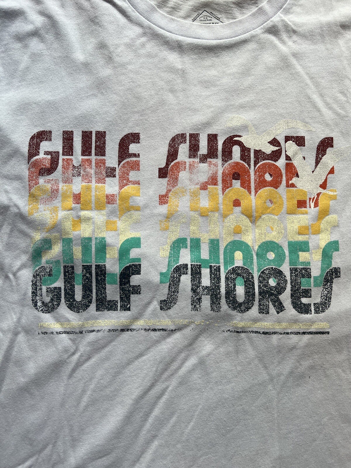 Mens St. Johns Bay Gulf Shores White Tee T-Shirt Rainbow Size L gallery