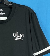 ADIDAS Climacool BLACK/WHITE Poly Knit ULM SOFTBALL Men’s SHORT SLEEVE T-Shirt L