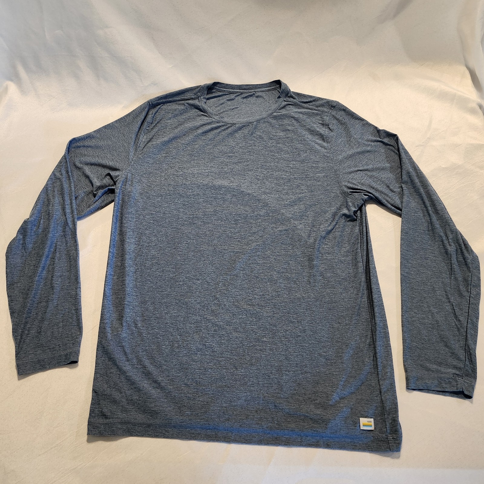 Vuori Strato Tech Tee Shirt Men's Large Long Sleeve Heather Blue V178 gallery