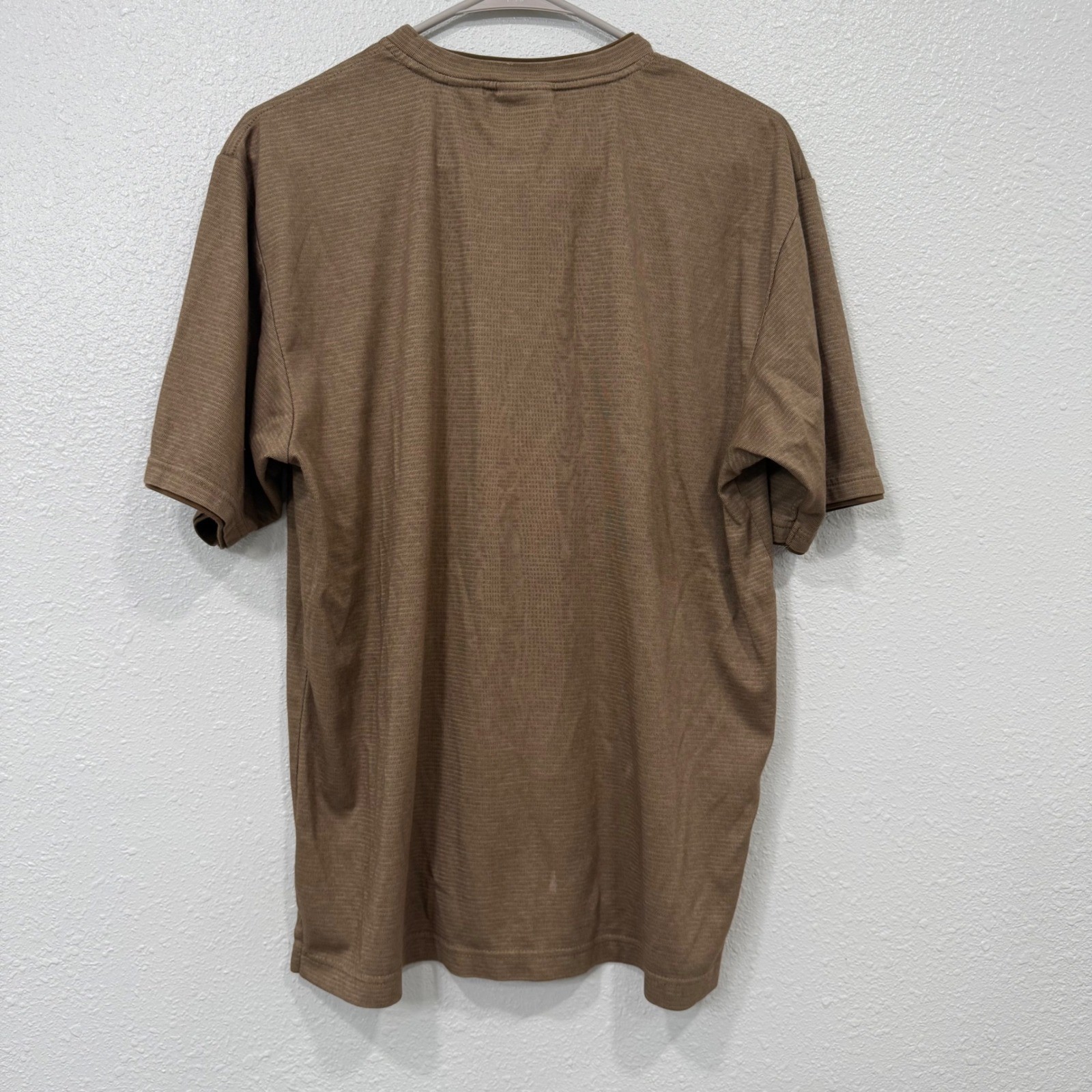 Van Heusen Studio Mens Brown Textured Knit Short Sleeve T-Shirt Size M Micro Rib gallery