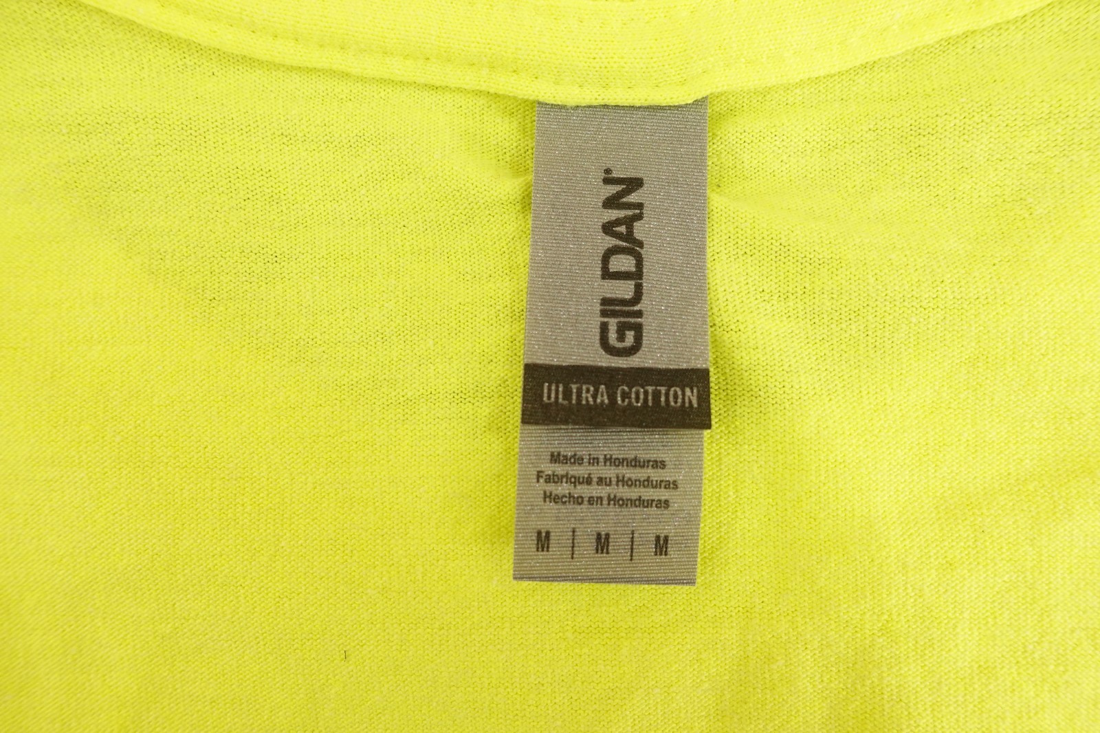 Gildan Ultra Cotton Mens Medium Safety Yellow Long Sleeve Crew Neck T-Shirt New gallery
