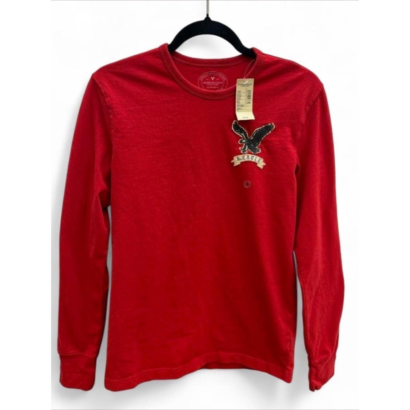 NWT Y2K American Eagle Athletic Fit Long Sleeve T-Shirt Red Small