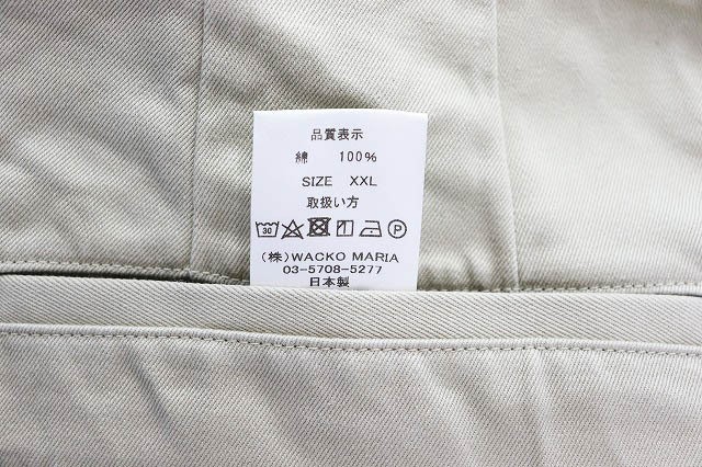 WACKO MARIA DOUBLE PLEATED CHINO TROUSERS BEIGE SIZE 2XL 23SS WMP PT02 2 Tuck Ch gallery