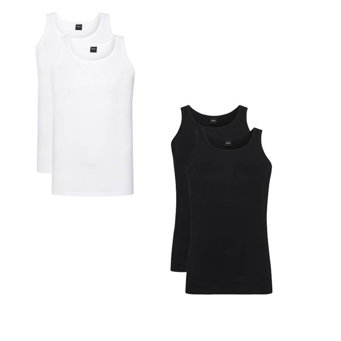 2 Packs 4 Packs BOSS Stretch Cotton Tank Top Round Neck O-Neck T-Shirts Choice of Colour