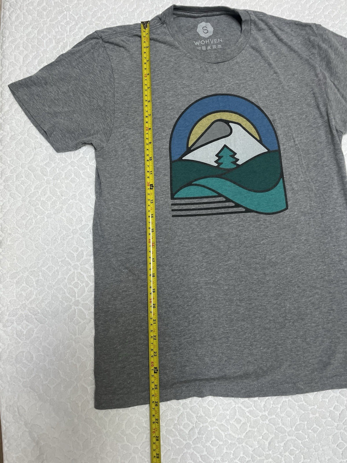 Woven grey T shirt vintage vibes Size small Short Sleeves Men’s gallery