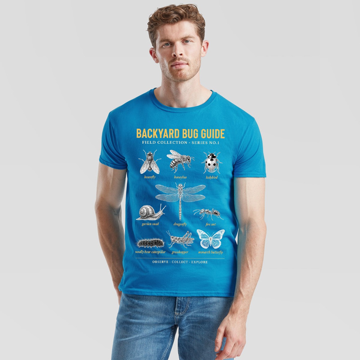 Mens Insects Hand Sketch T Shirt Nature Art Design Graphic Tee gallery
