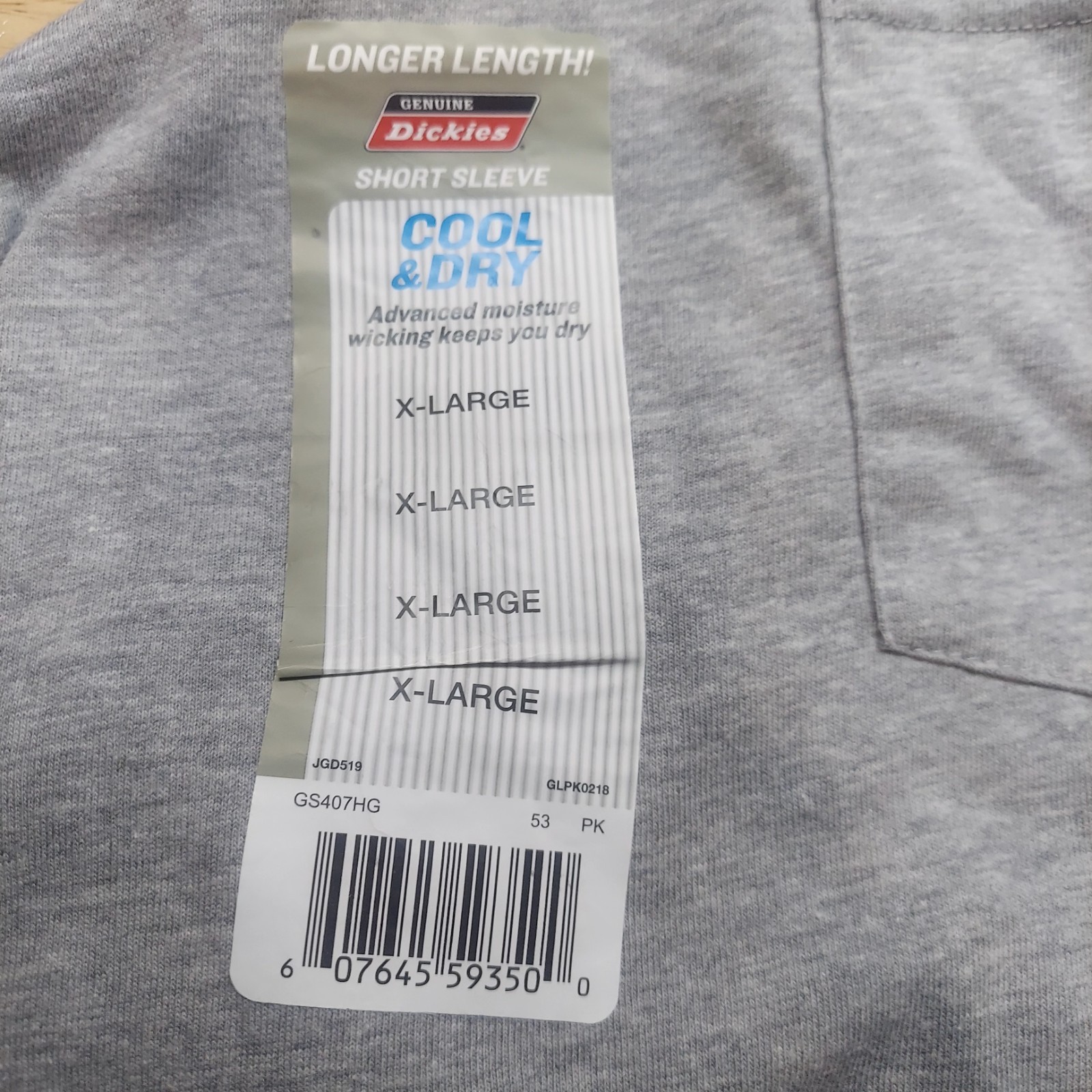 Dickies work t-shirt heather gray Men's XL GS407HG gallery