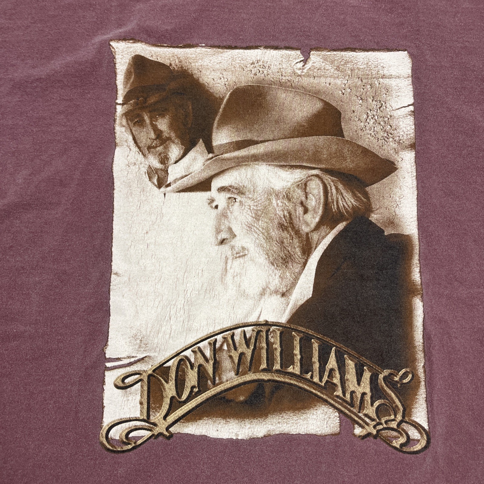 Vintage Don Williams The Gentle Giant Tshirt XL Purple Dbl Sided VTG Music gallery