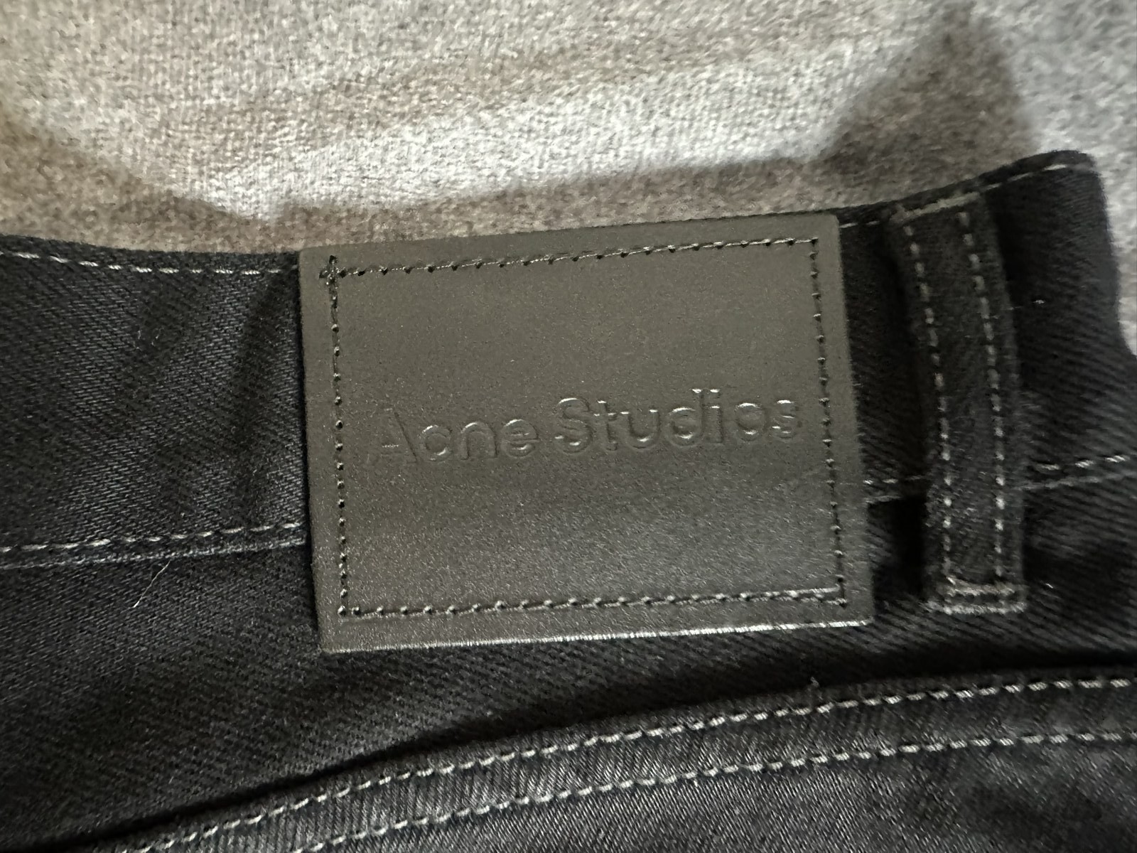 Acne Studios Black Denim Wide Leg Jeans Button Fly High Rise Excellent gallery