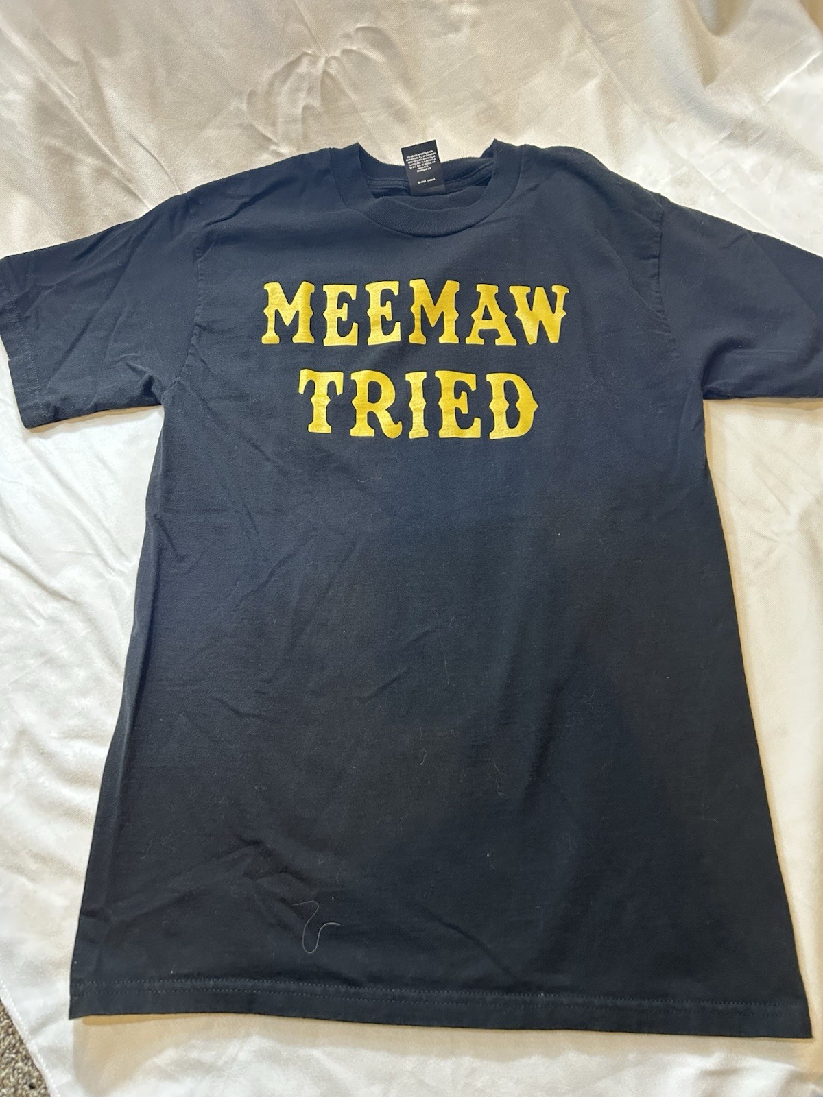 Hanes Beefy-T Men's Black "MEEMAW TRIED" Graphic Print Crew Neck T-Shirt S gallery