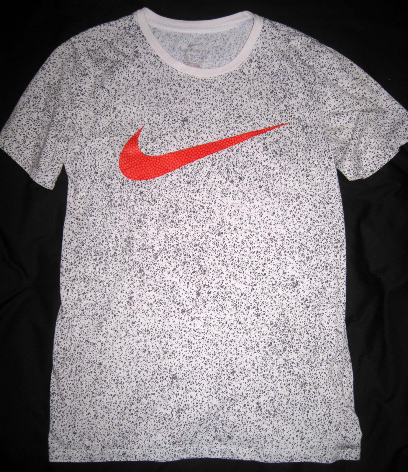 Nike ® Tee - Orange SWOOSH - Gray White - S Small - Athletic Cut - T Shirt - New gallery