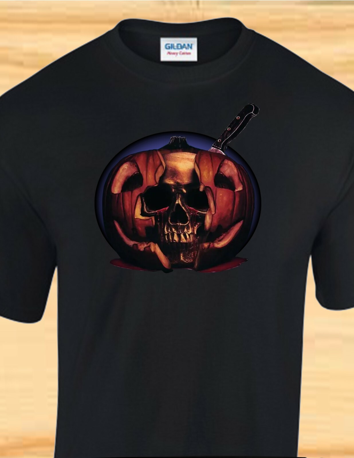 HALLOWEEN – Pumpkin Skull – 1980s Scary Horror Movie – Custom T-SHIRT