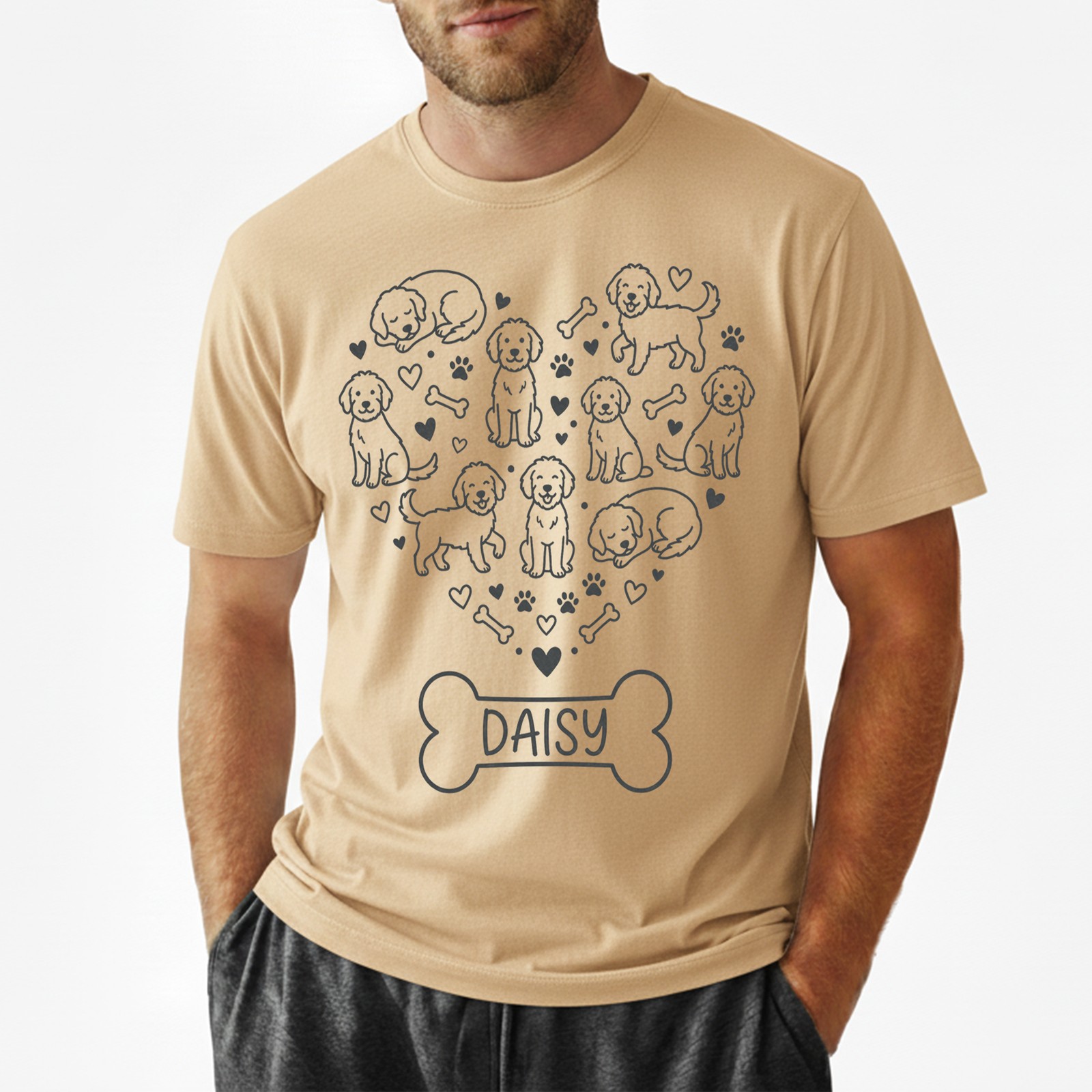 Custom Goldendoodle Heart T-Shirt Dog Mom Lover Cute Puppy Pet Memorial Tee gallery