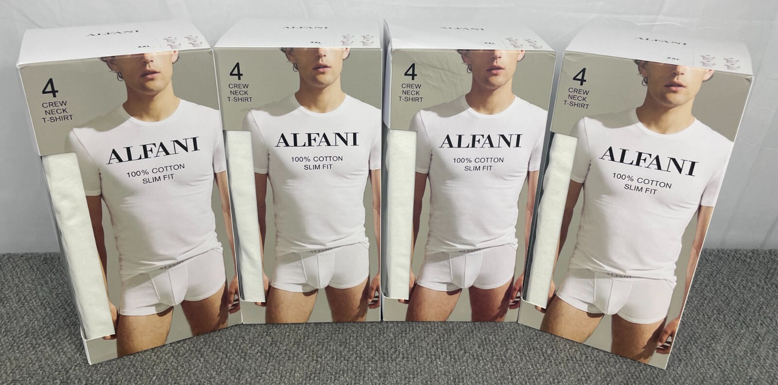 ALFANI Lot of 4 Men’s XXL 4-Pack Slim-Fit Solid Cotton Undershirts 16 Total NWT