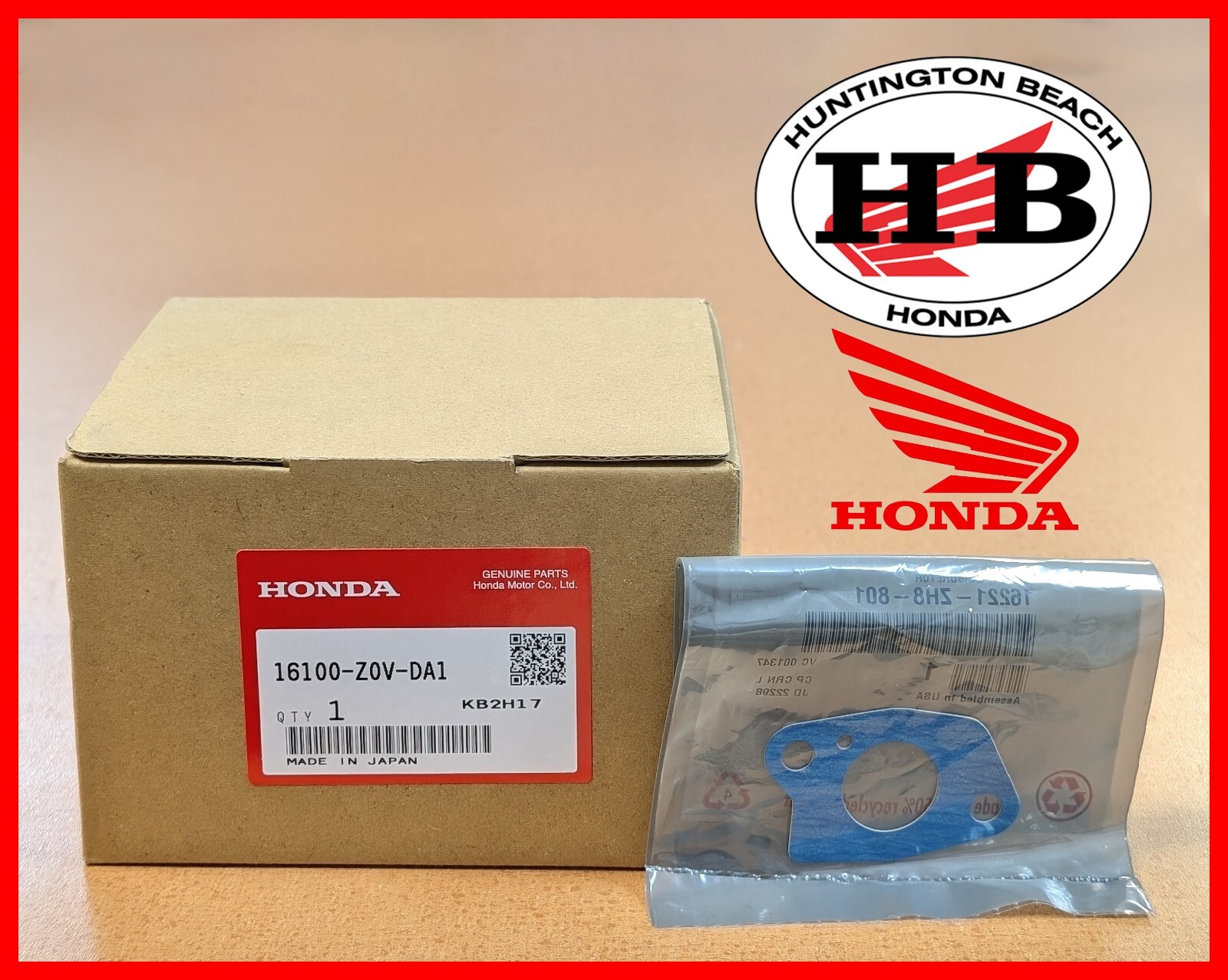 NEW OEM HONDA CARBURETOR CARB WITH GASKET EU3000IS1 16100-Z0V-DA1