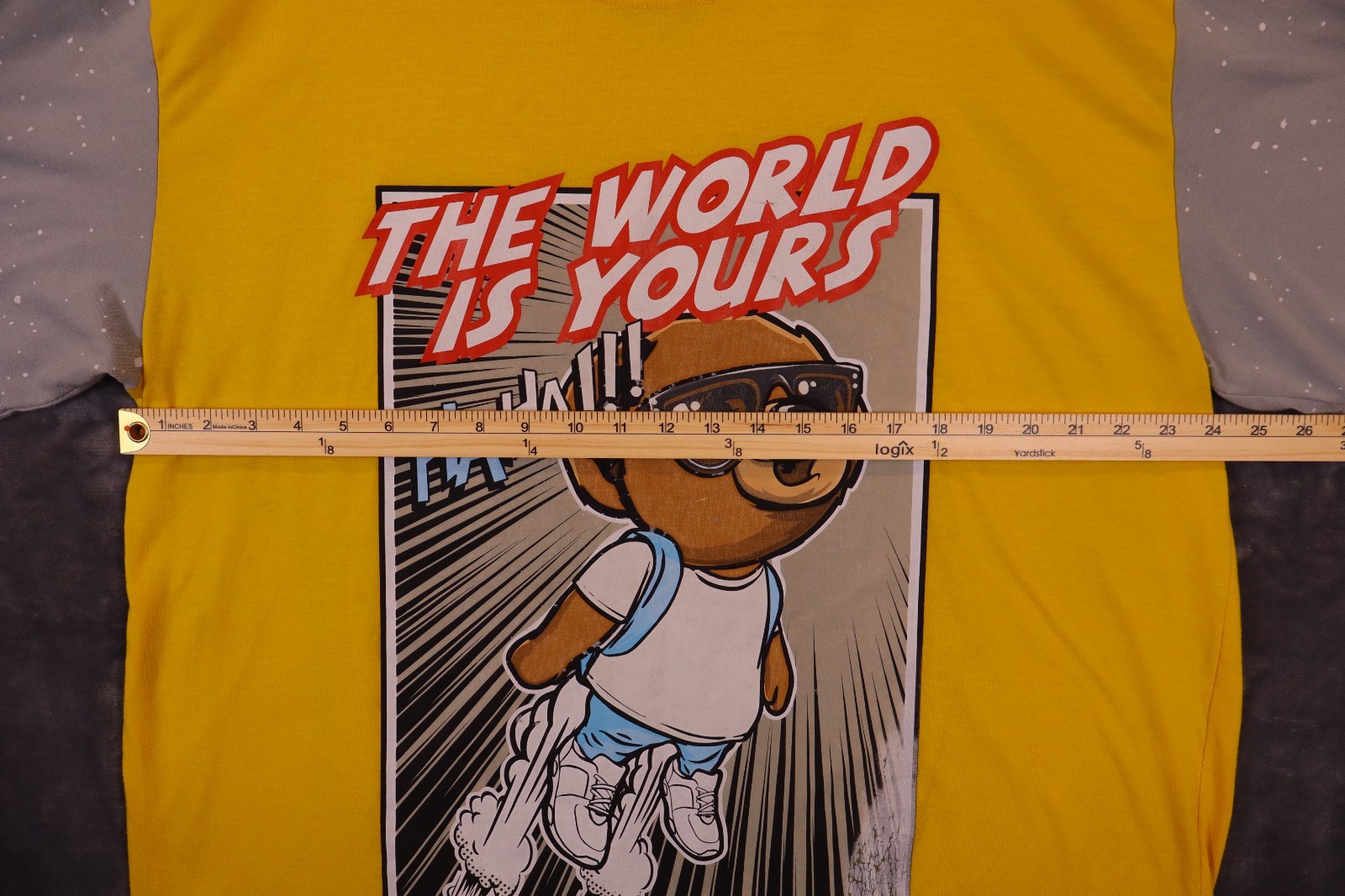 Bailey Apparel Hustle Bear T Shirt Mens 2XL Yellow Graphic Legend Urban City gallery