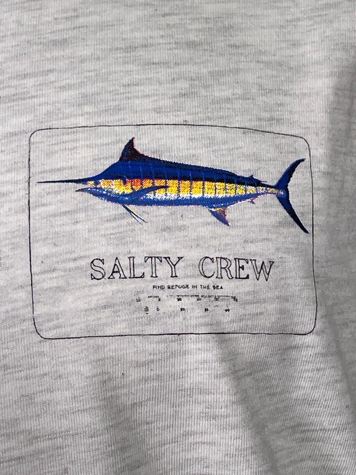 Salty Crew Marlin Mount Tech Long Sleeve Graphic White T-Shirt Men's LARGE gallery