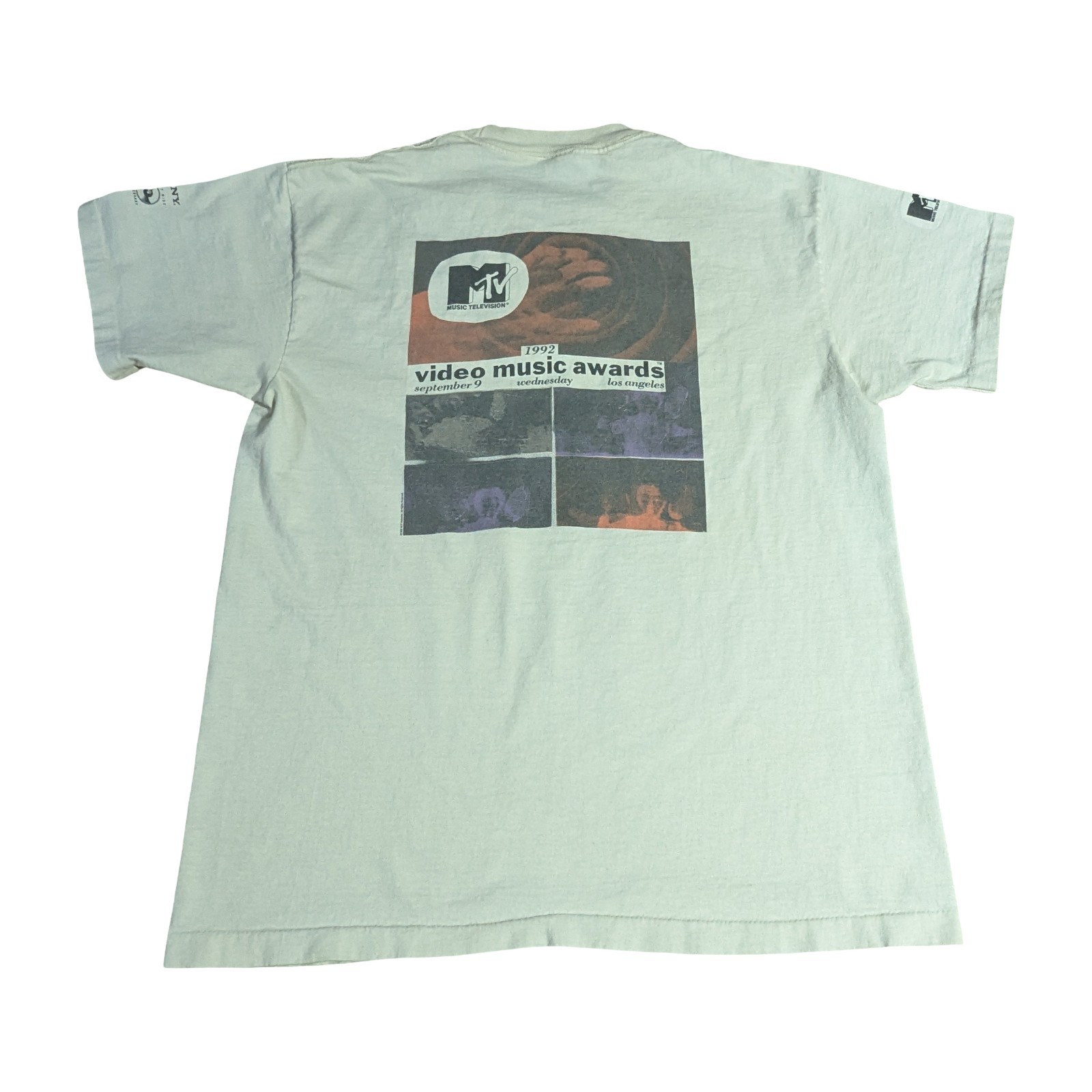 👀RARE 1992 MTV VMAs T-Shirt Los Angeles - Nirvana 'RM' STUNT - RHCP - Pearl Jam gallery