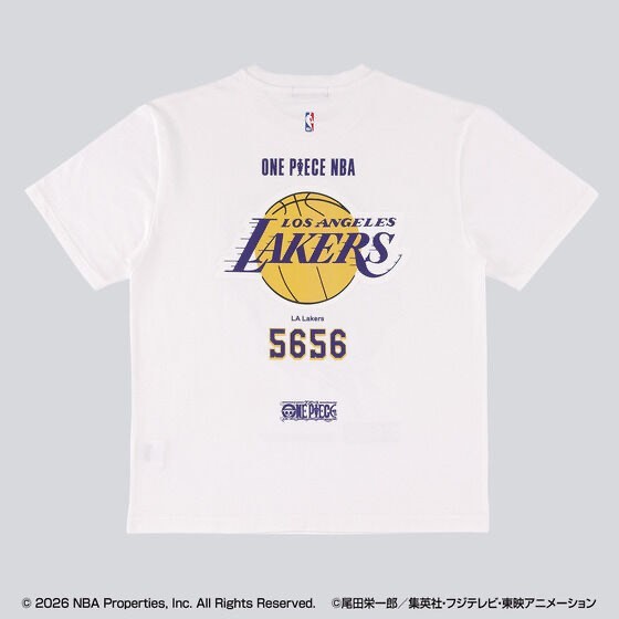 ONE PIECE × NBA T-Shirts Luffy x Los Angeles Lakers BLACK、White gallery