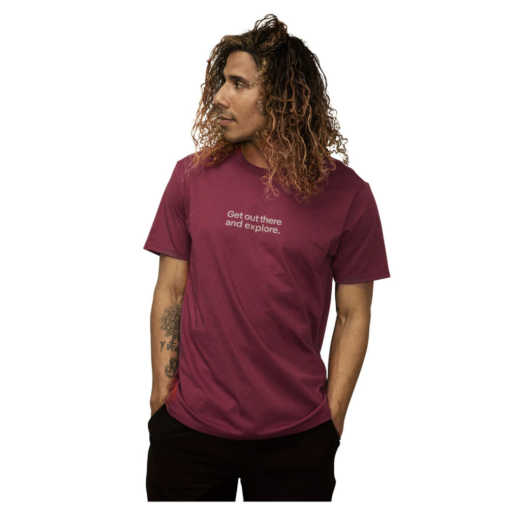 NEW Florence Marine X Men’s Medium GOTAE Organic Maroon Short Sleeve Tee M4-2