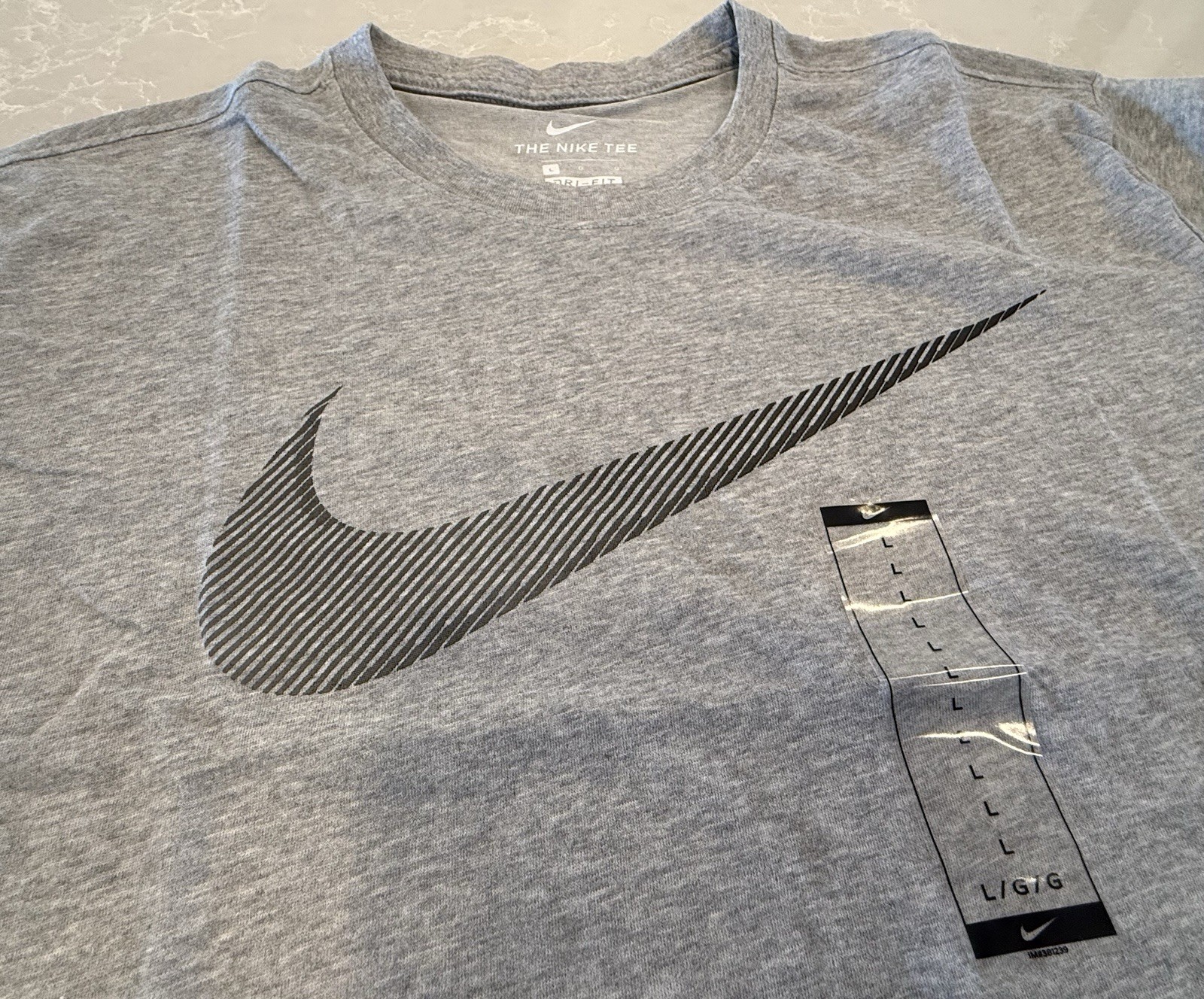 Nike Mens Dri-Fit Training T-Shirt ~ White & Grey ~ Choose Size S, M, L, XL gallery