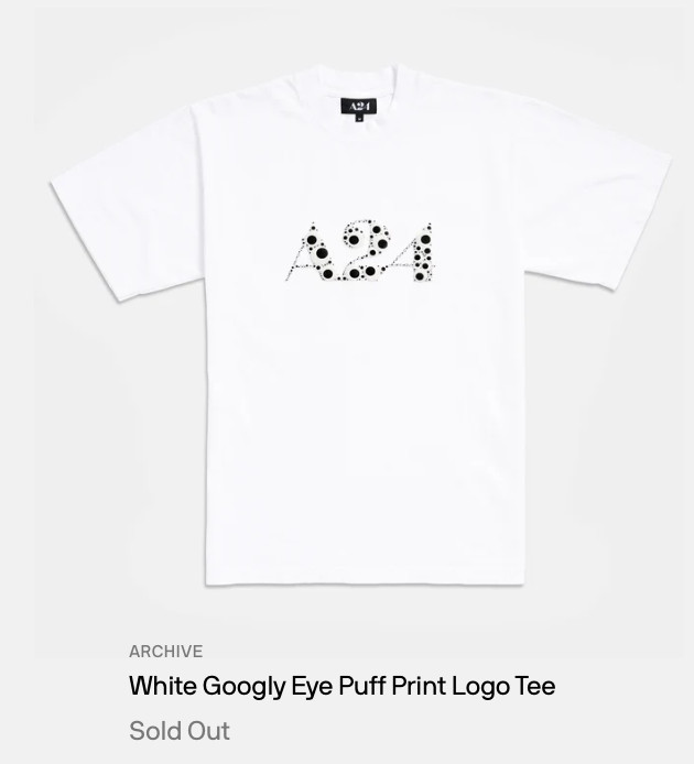 A24 Shirt Sz M Everything Everywhere All At Once Googly Eye Logo White Tee Puff