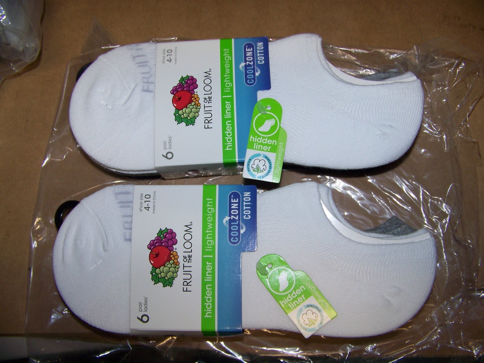 12 pair Women’s Fruit of the Loom Cool Zone Socks  no show Sz 4-10 lightweight