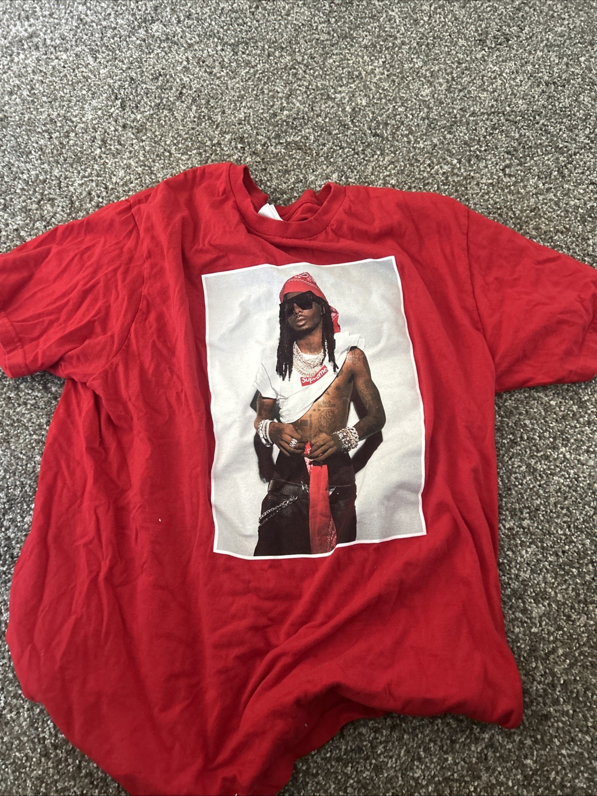 Playboi Carti Supreme Men's Short Sleeve T-Shirt Red, Size L gallery
