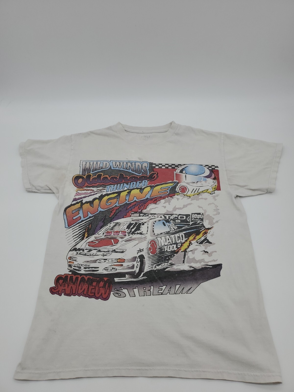 J GALT USA STREAM RACING T-SHIRT Men Small White Graphic Print..#14772 gallery