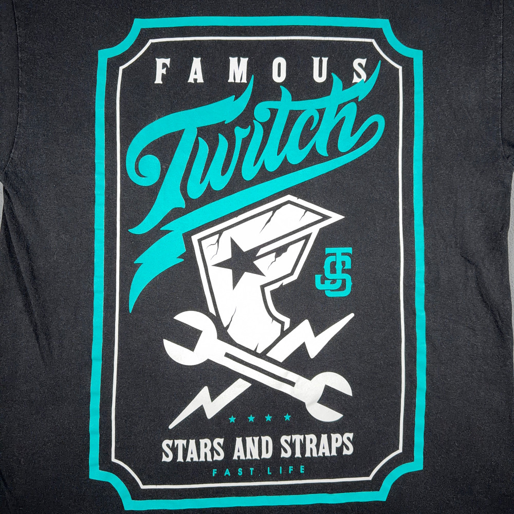 Vintage Famous Stars Straps Shirt Adult LARGE Black Twitch Collab Motocross Y2K gallery