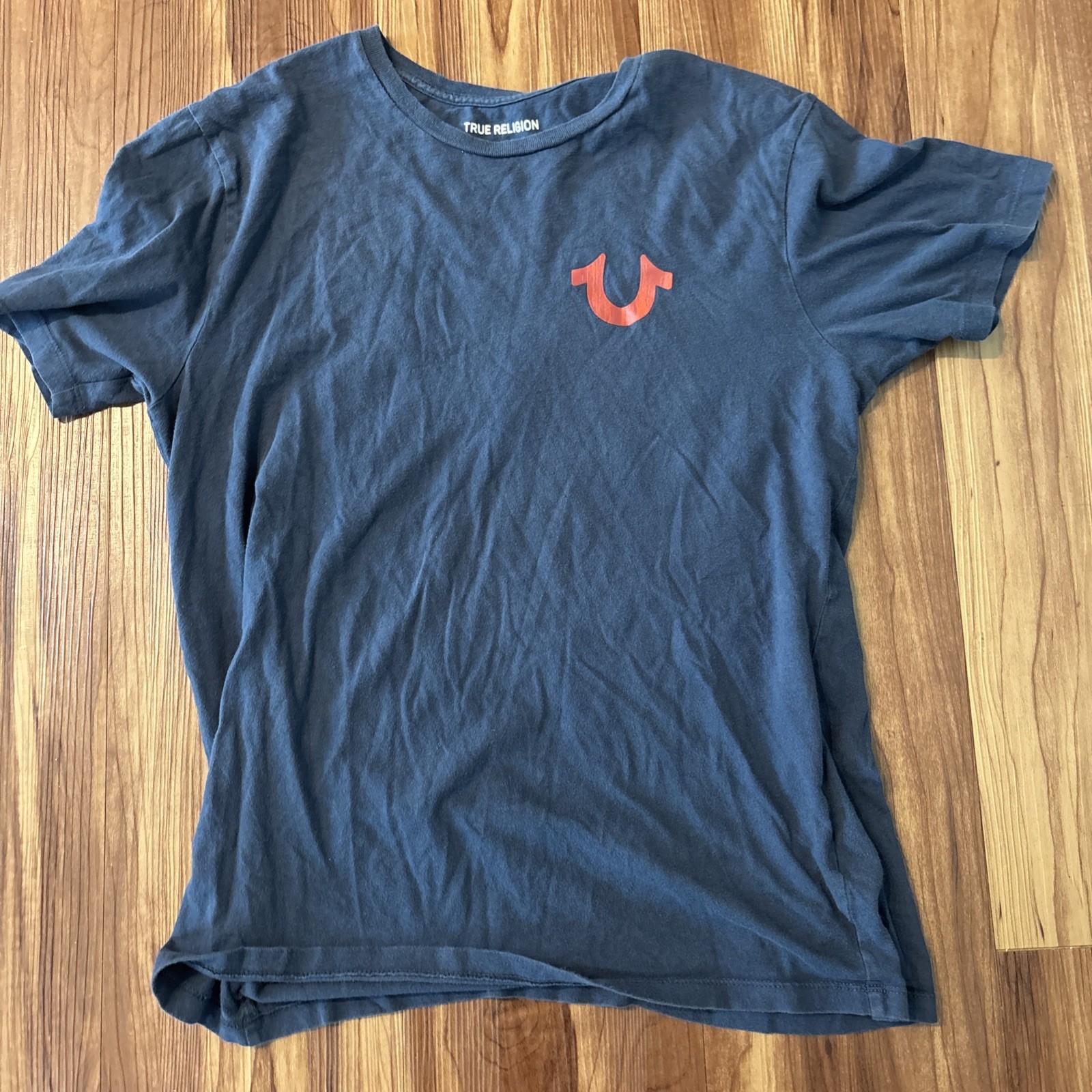 True Religion Men's Short Sleeve T-Shirt Graphic Print, Size Small Blue And Red gallery