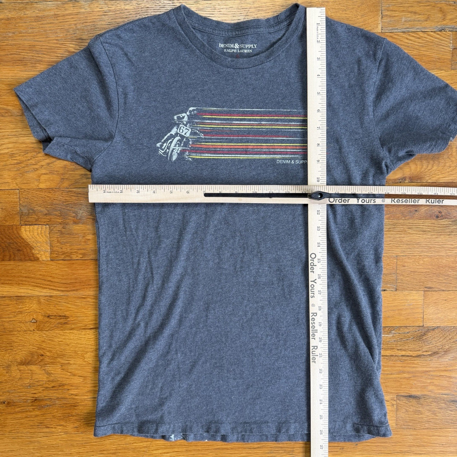 Ralph Lauren Denim & Supply Shirt Mens Small Motorcycle American RL67 Retro Gray gallery