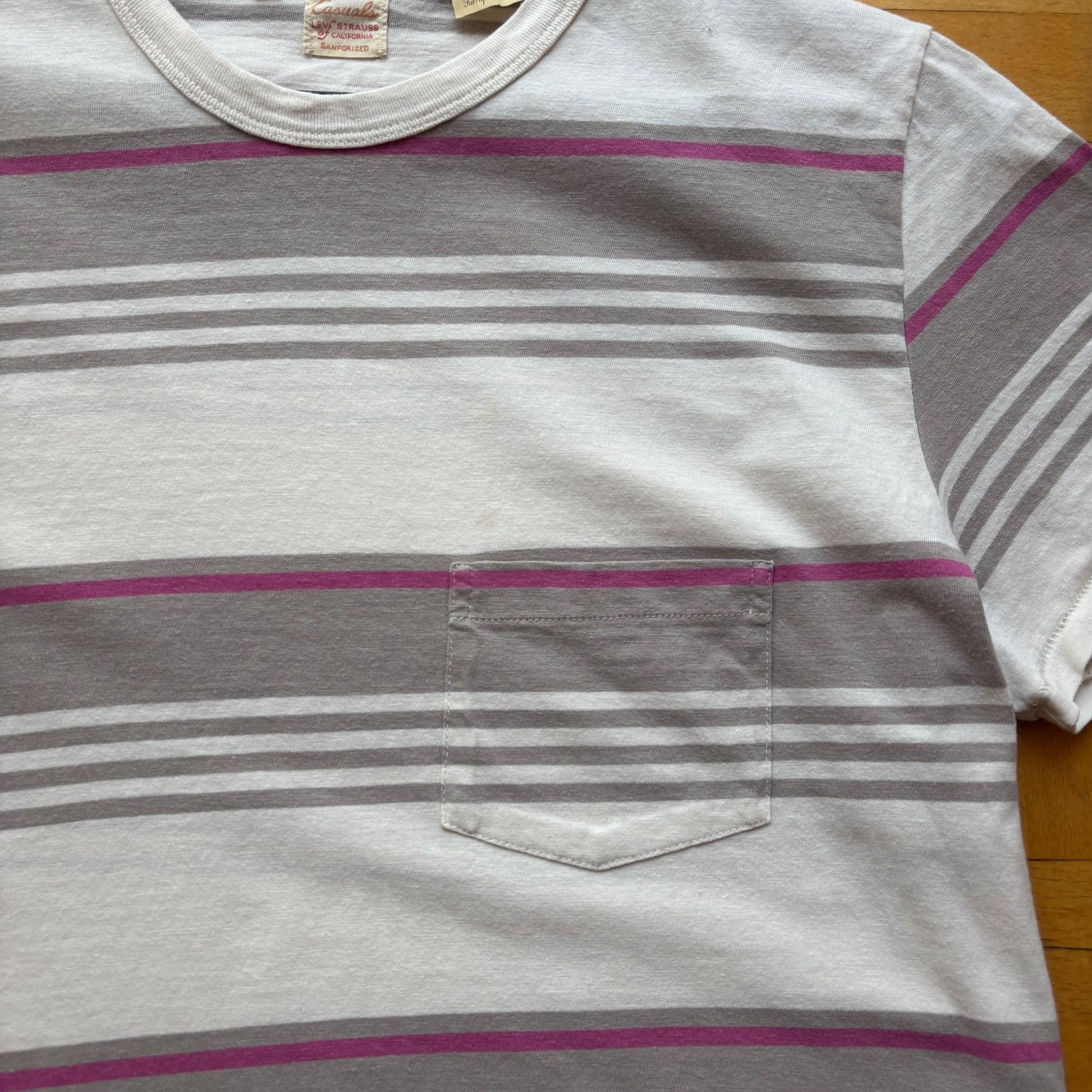 Levis Vintage Clothing LVC 1950s Sportswear Striped Pocket Tee Portugal L gallery