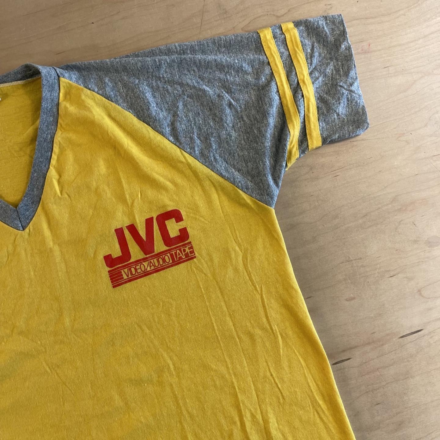 VTG Mid-80s JVC Video/Audio Tape Raglan Short Sleeve Baseball Tee Size 2 XL HTF gallery