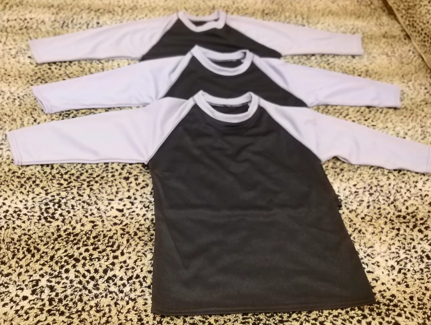 3 Packs Men's 3/4 Sleeve Crew Neck Raglan Jersey Baseball Tee Shirts Size L gallery
