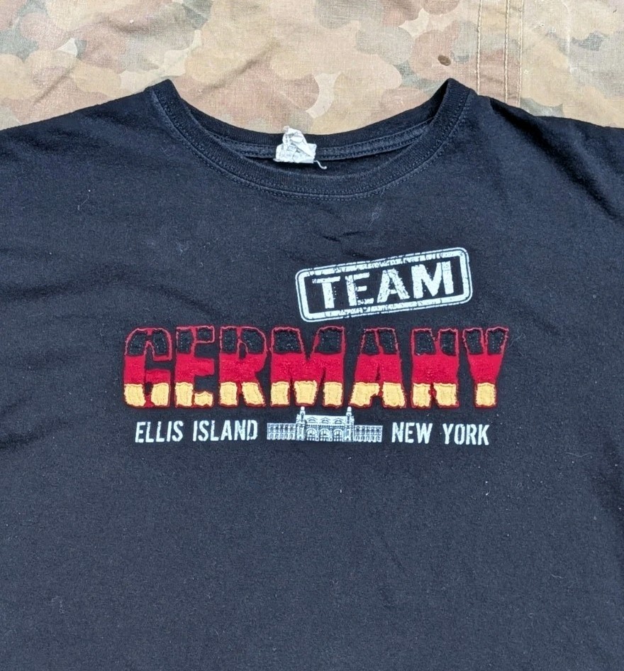 VTG Team Germany Ellis Island NYC Anvil Tag Cotton T-shirt Men's Sz Large gallery