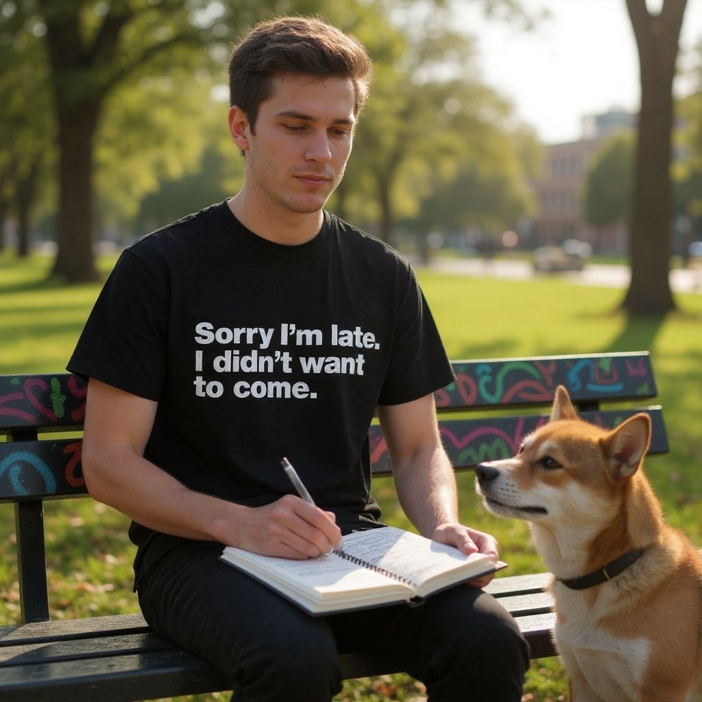 Funny Sorry I'm Late I Didn't Want to Come T-Shirt Mens Unisex Tee Gift Joke gallery