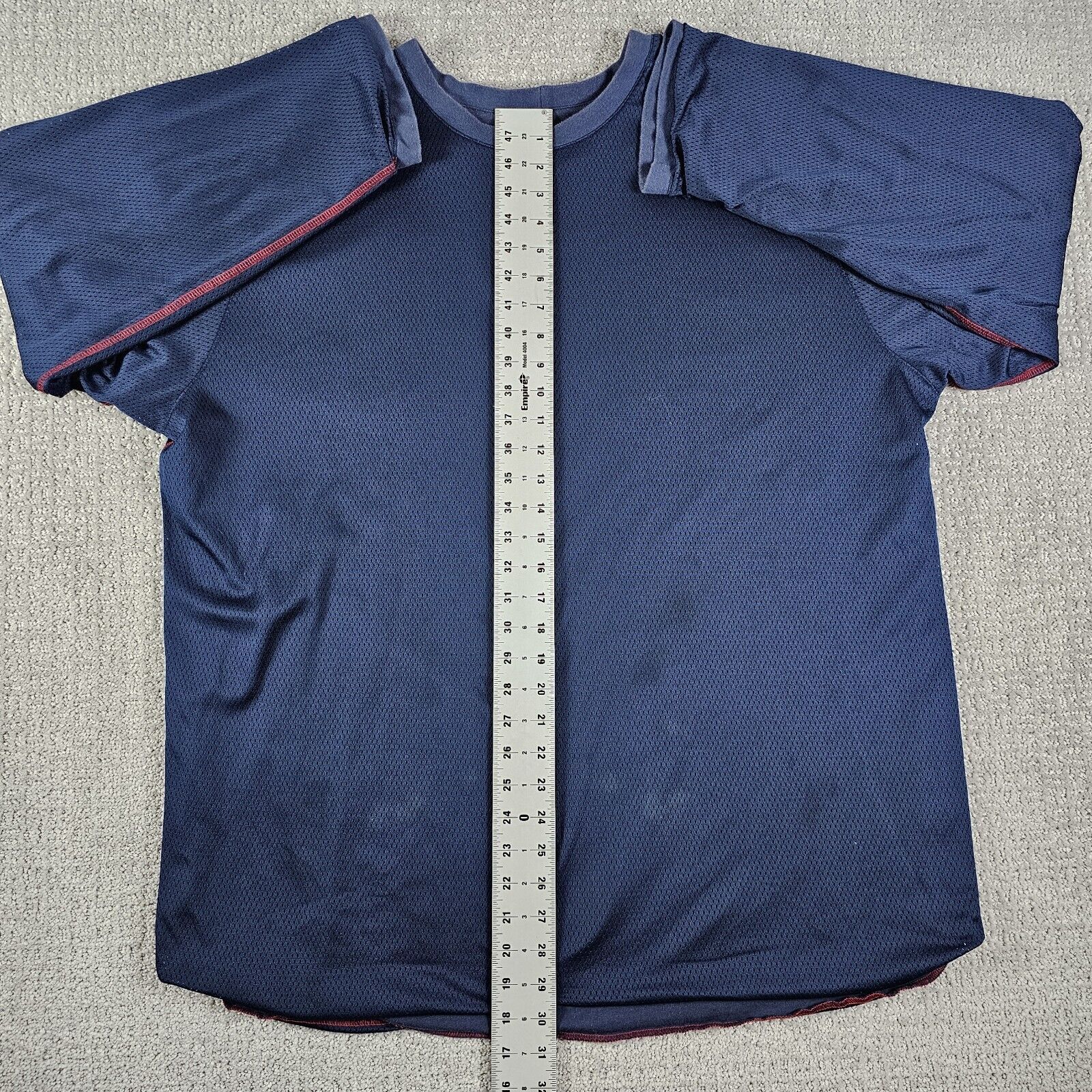 VTG Nike Reversible Long Sleeve Shirt Mens XL Blue Center Swoosh Y2K Spellout gallery