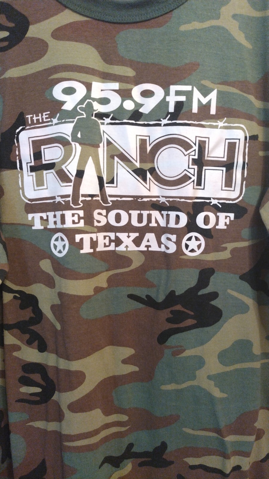The Ranch 95.9 FM Shirt Large Sound of Texas Country Camo Radio Music Green BG11 gallery