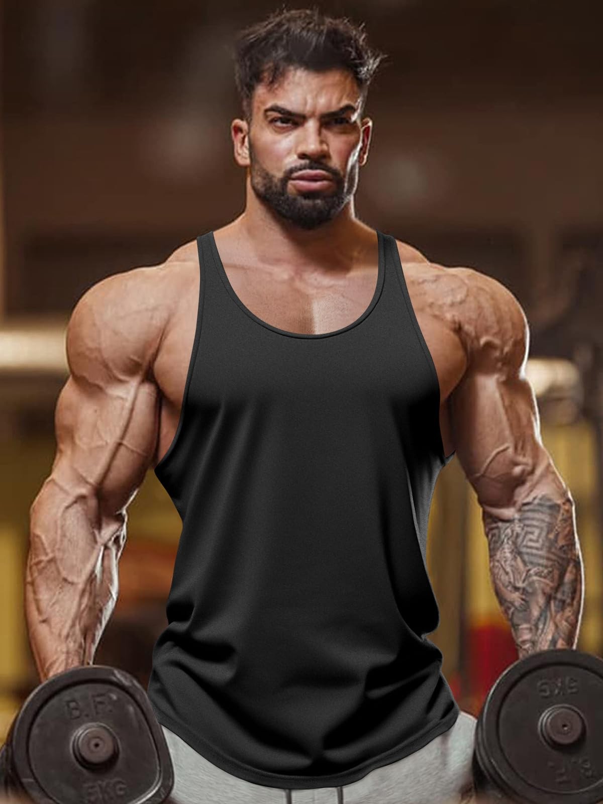 Men's 2 Pack Gym Workout Tank Tops YBack Muscle Tee Stringer Bodybuilding Sle... gallery