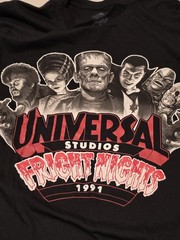 1991 Universal Studios Fright Nights Horror T Shirt Black Size M. With Tag