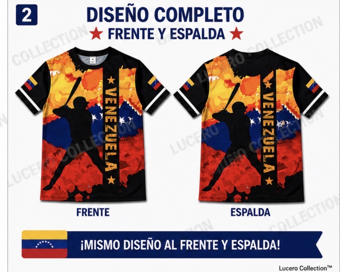 PLAYERA VENEZUELA DE CUELLO REDONDO ESTAMPADO EN 3D UNISEX MANGA CORTA gallery